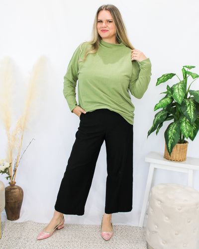 Ribbed Funnel Neck Tunic