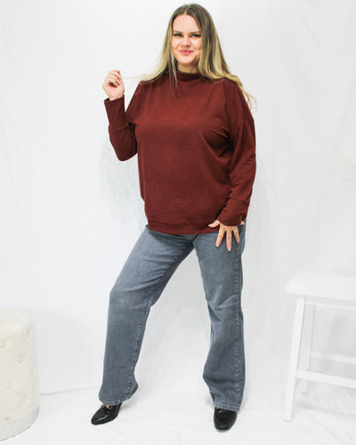 Ribbed Funnel Neck Tunic