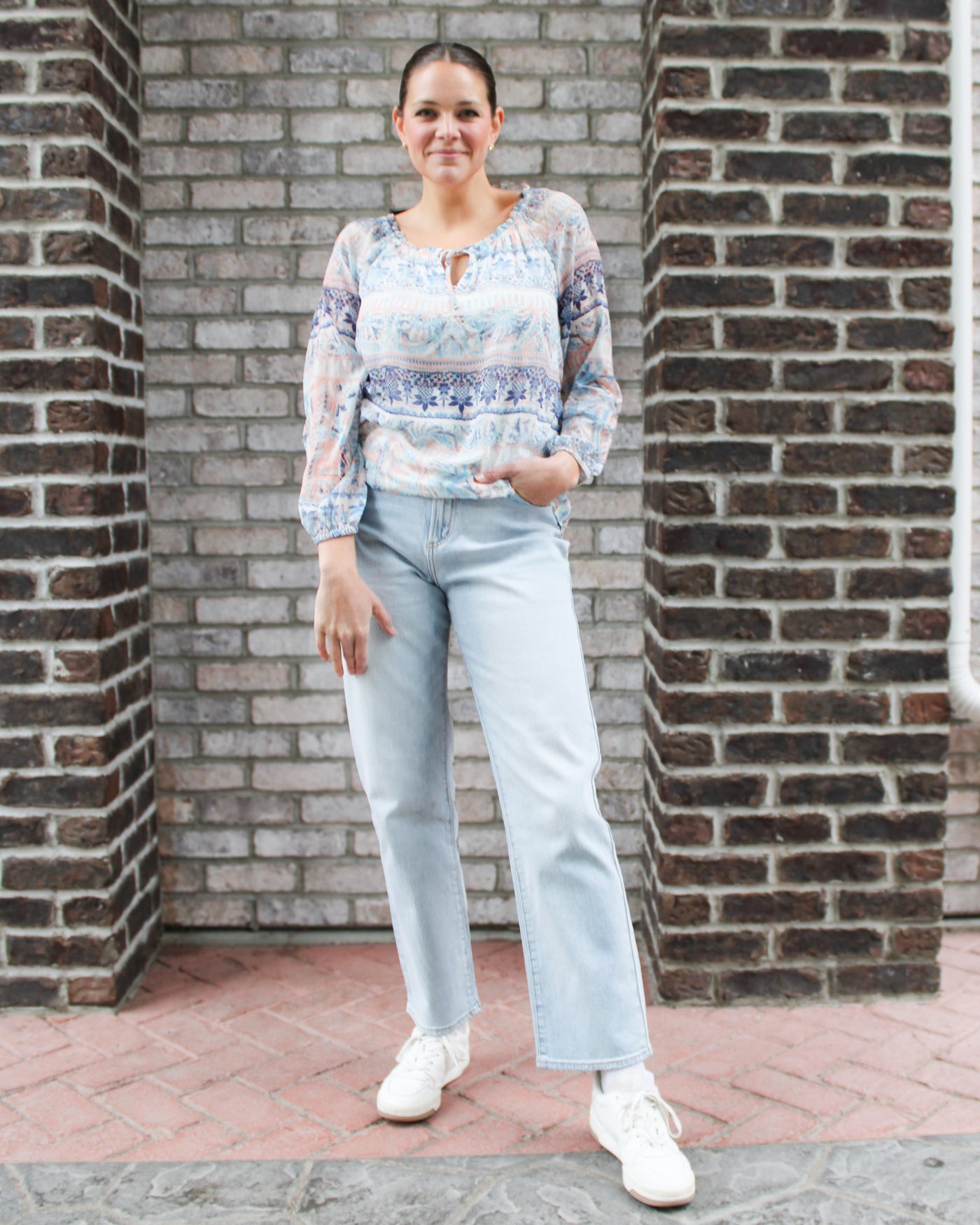 Printed Raglan Blouse