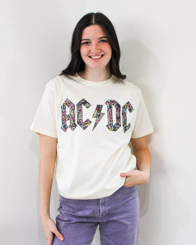 AC/DC Floral Graphic Tee