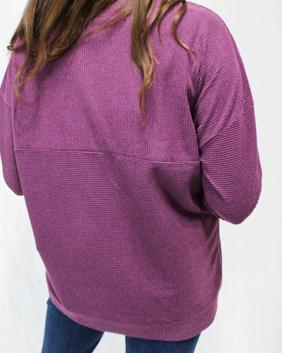 Ribbed Funnel Neck Tunic