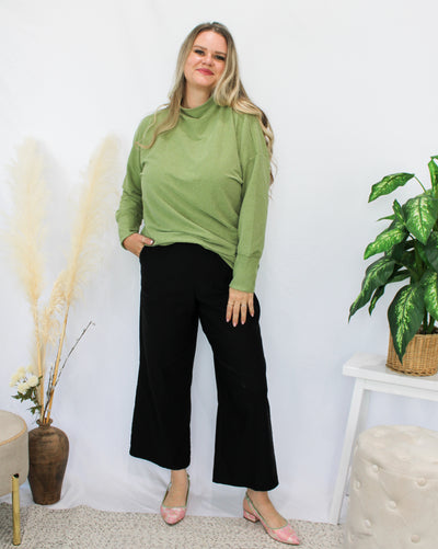 Ribbed Funnel Neck Tunic