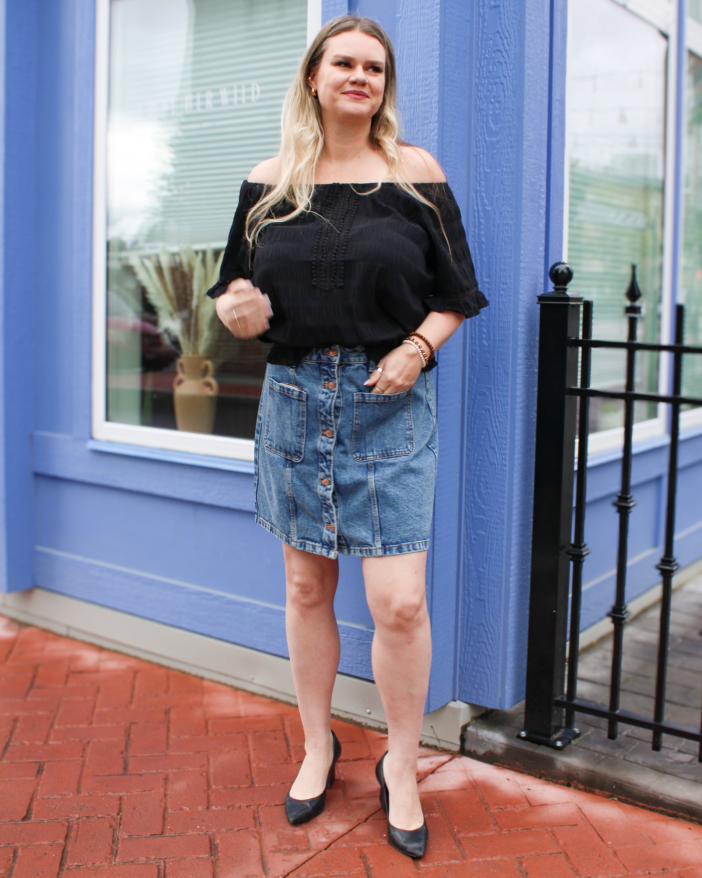 High Waisted Lala Denim Skirt