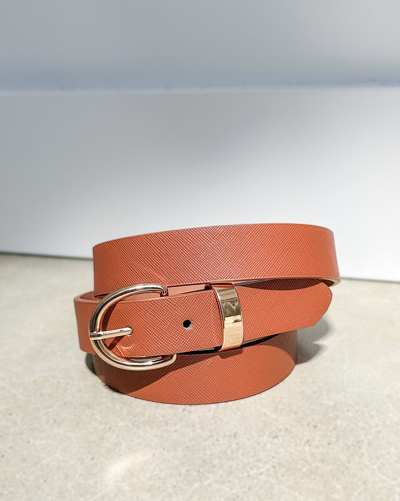 Textured Belt with Rounded Buckle