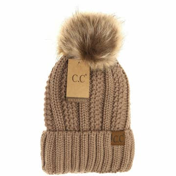 Fuzzy Lined Pom Beanie