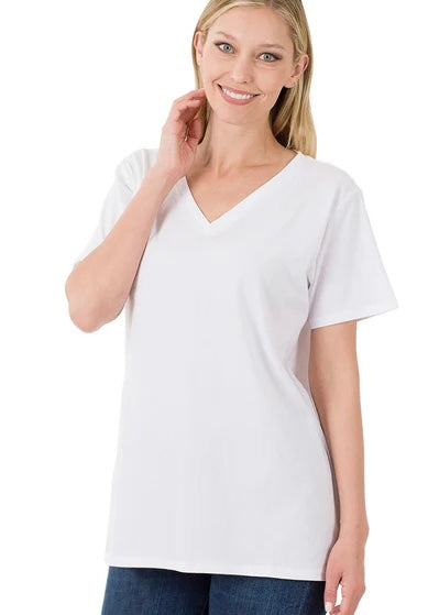 Quinn Cotton V-Neck Tee