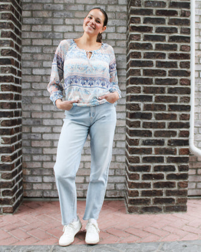 Printed Raglan Blouse