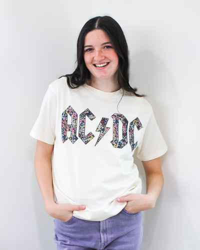 AC/DC Floral Graphic Tee