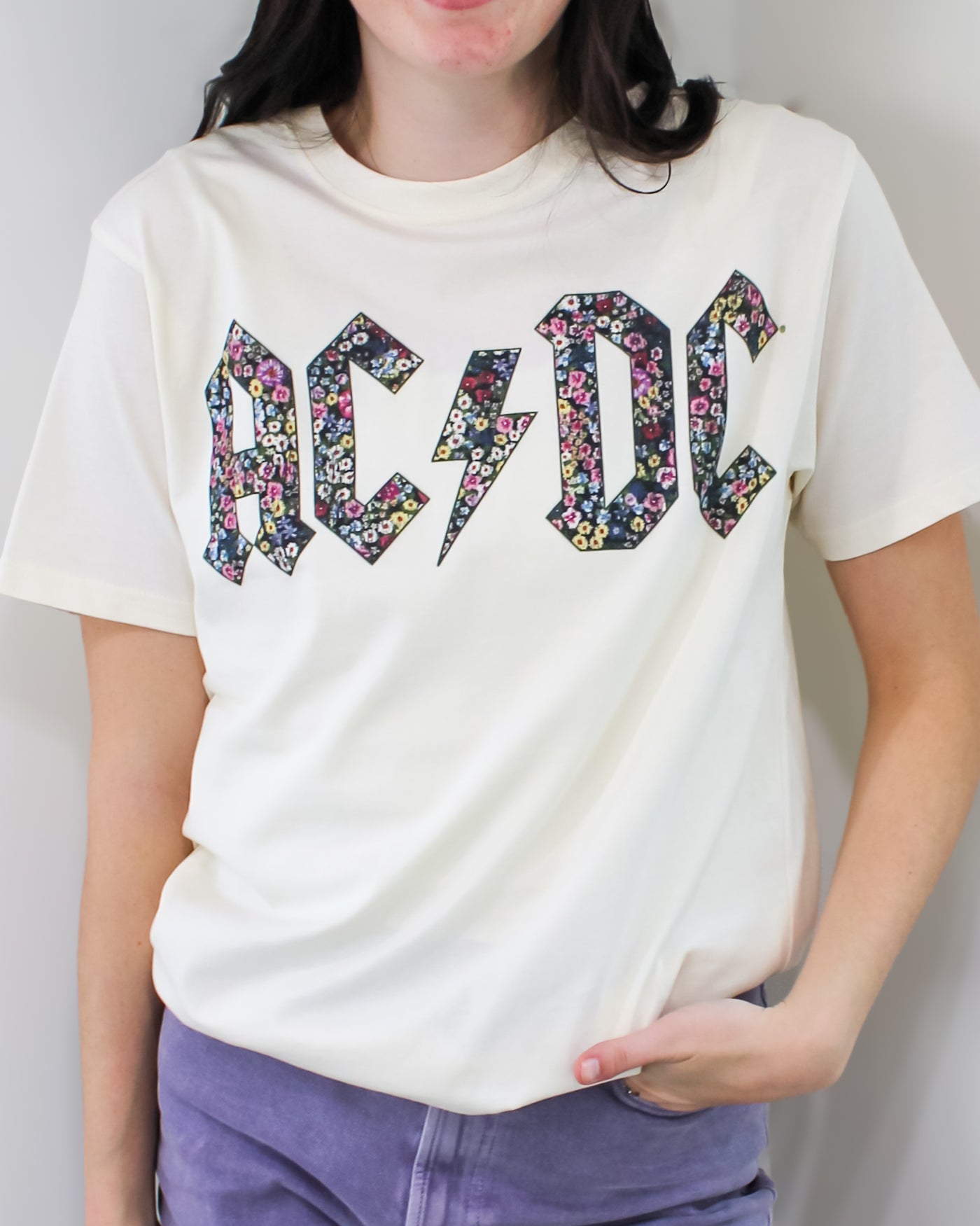 AC/DC Floral Graphic Tee