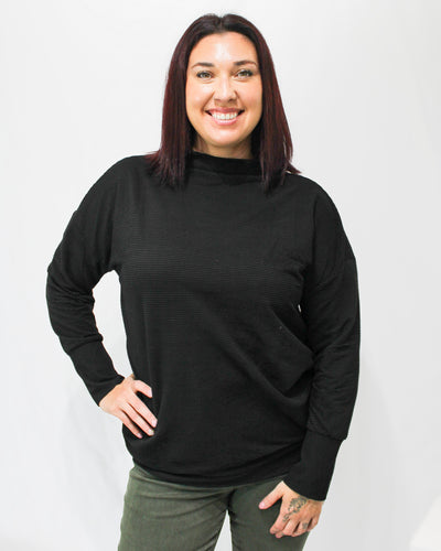 Ribbed Funnel Neck Tunic