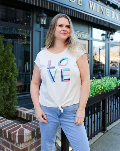 Love Tee with Front Knot