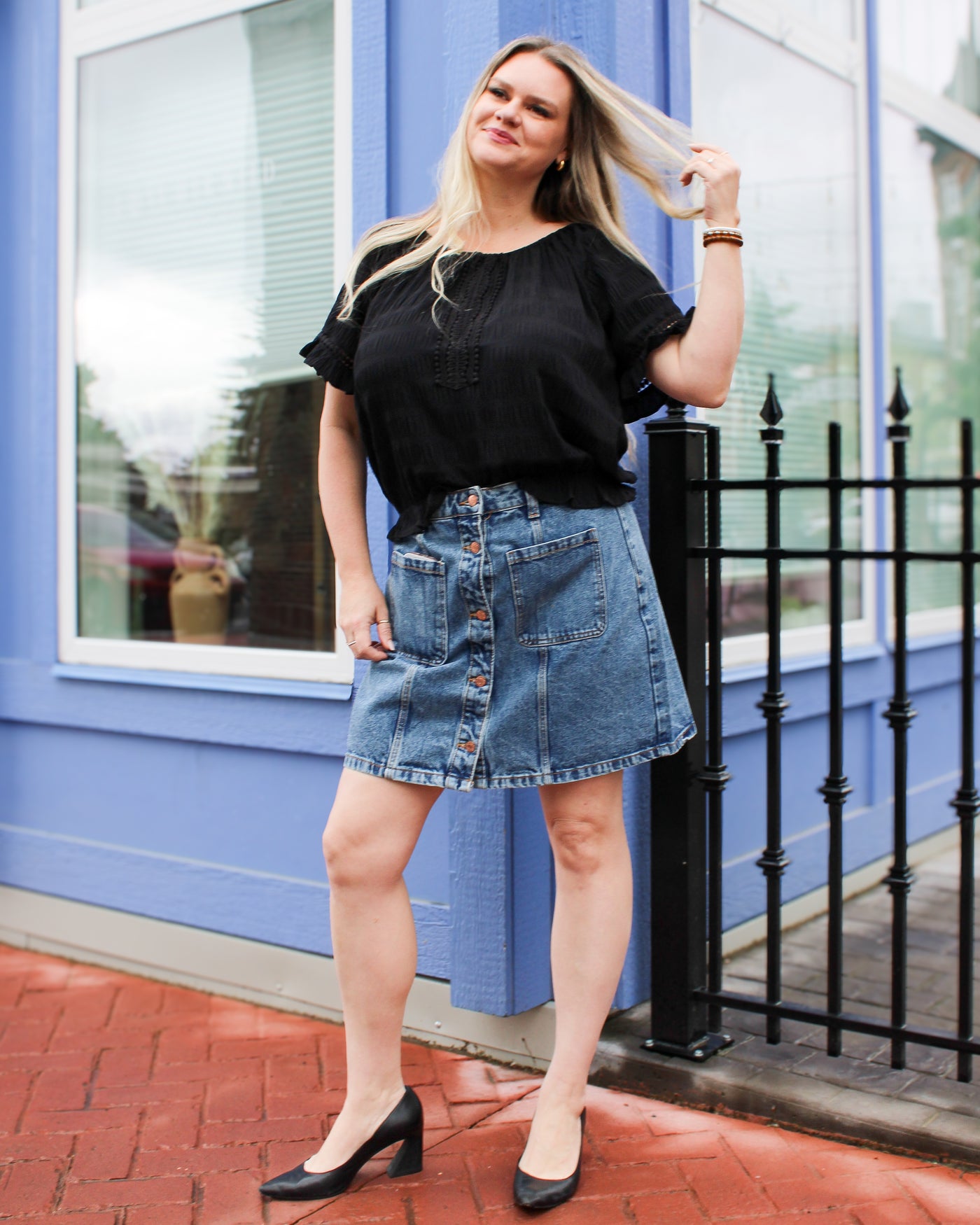 High Waisted Lala Denim Skirt