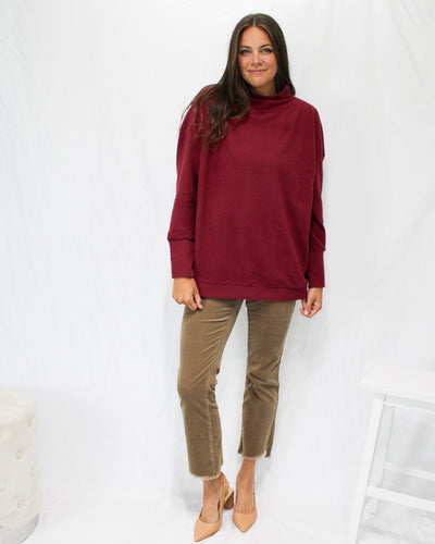 Ribbed Funnel Neck Tunic