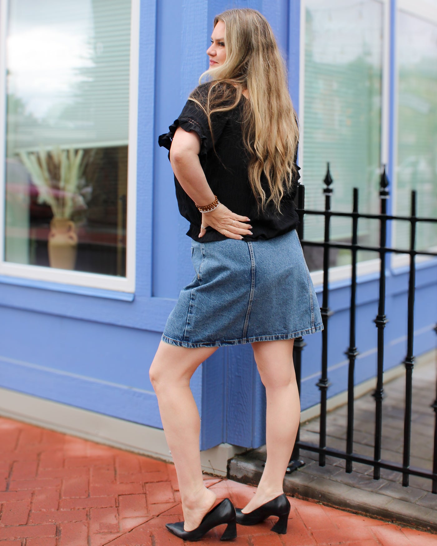 High Waisted Lala Denim Skirt