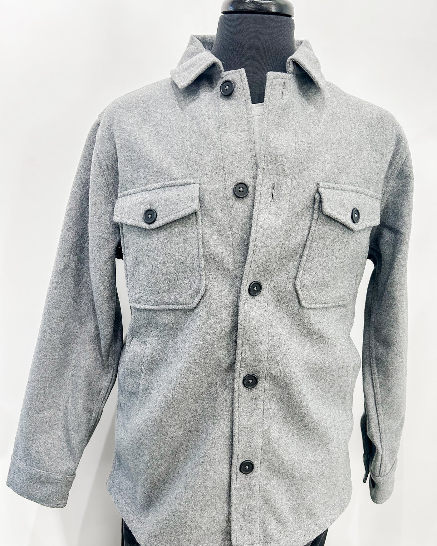 Grey Long Sleeve Overshirt